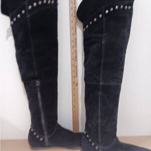 Suede black  knee high boots